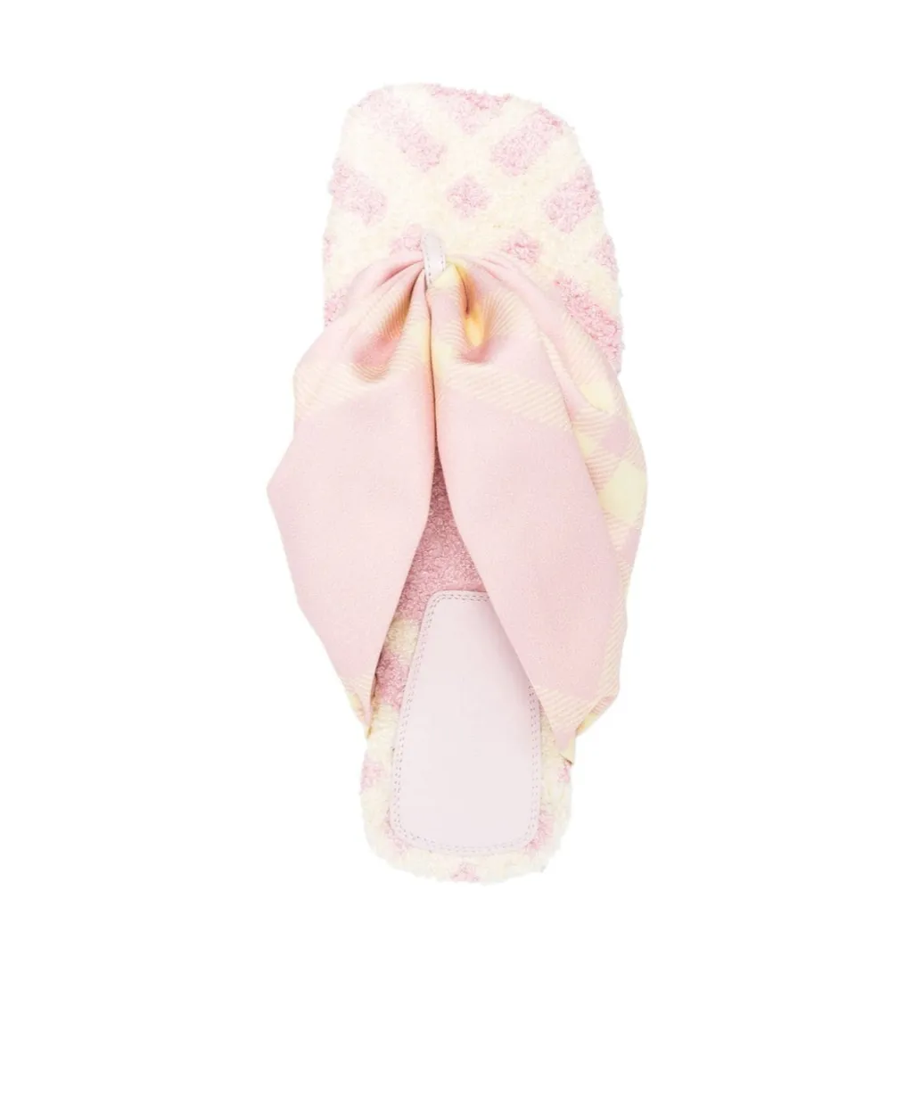Check Printed Open-Toe Flat Sandals