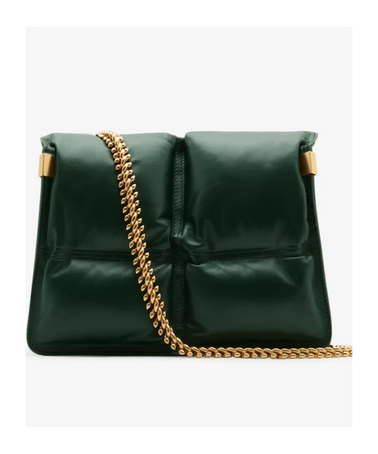 Snip Quilted Chain-Link Crossbody Bag