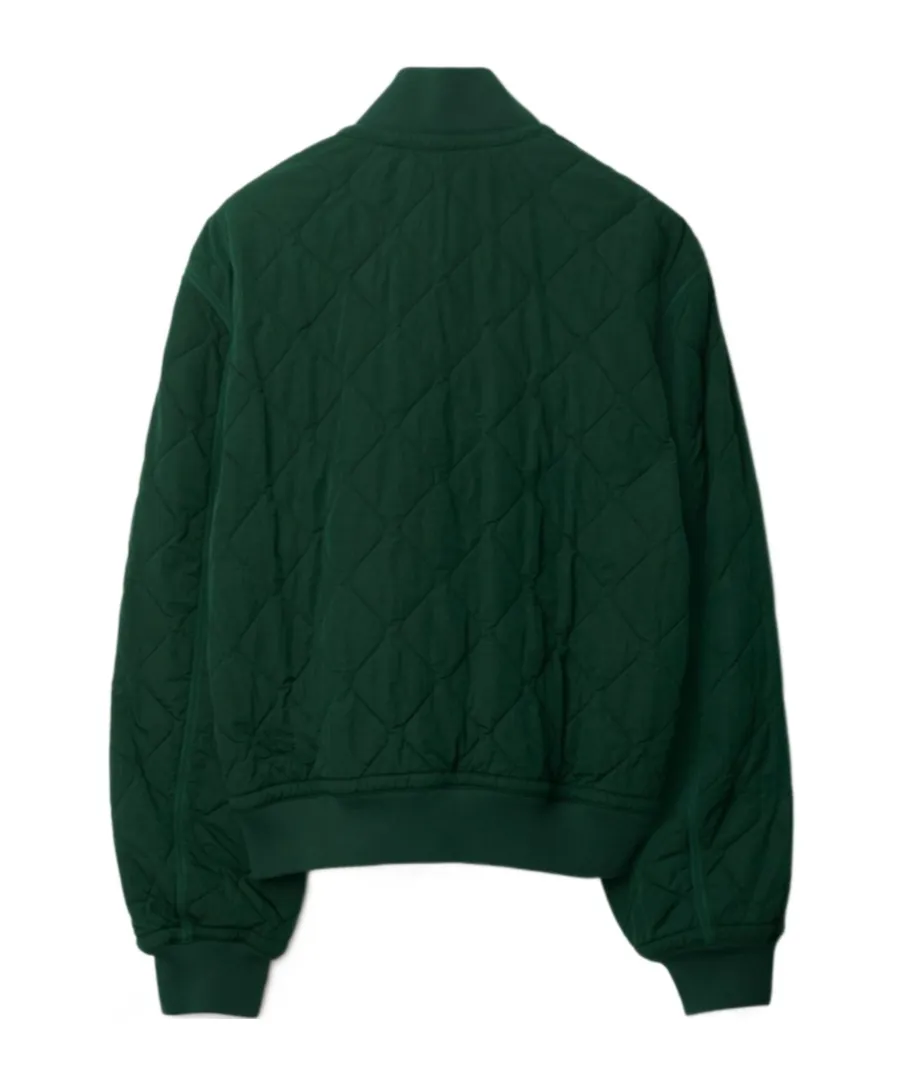 Long Sleeved Quilted Zip-Up Bomber Jacket
