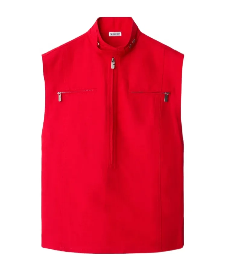 Half-Zip Sleeveless Tank Top