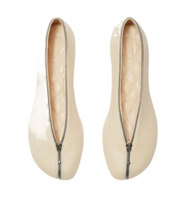 Sadler Zip Round-Toe Ballerina Shoes