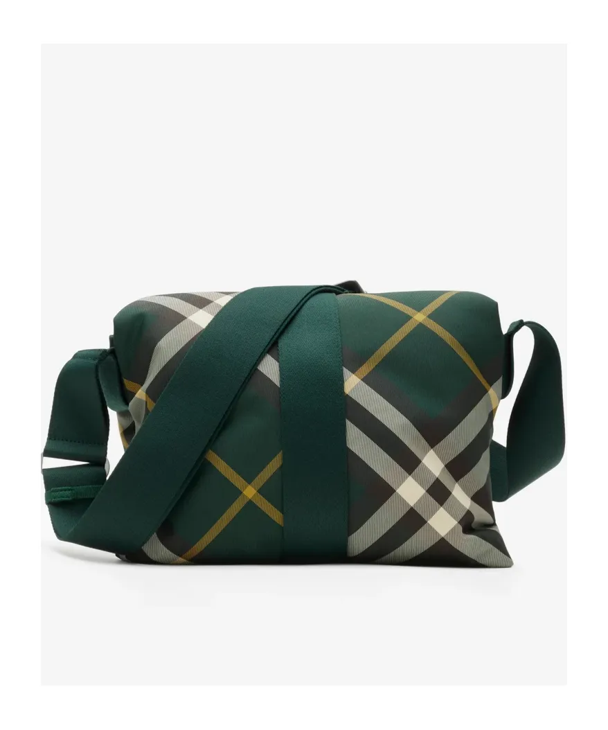 Pillow Checked Padded Messenger Bag