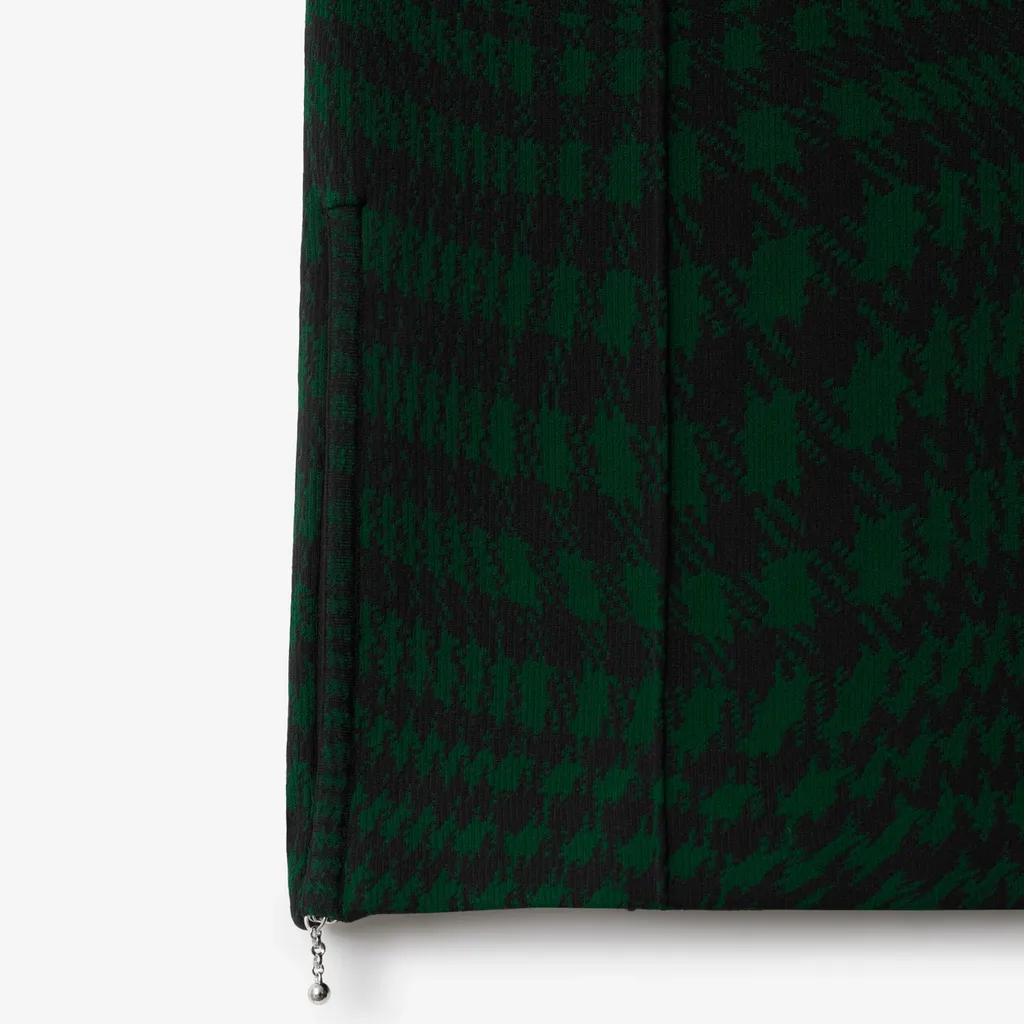 Houndstooth-Pattern Wide-Leg Trousers