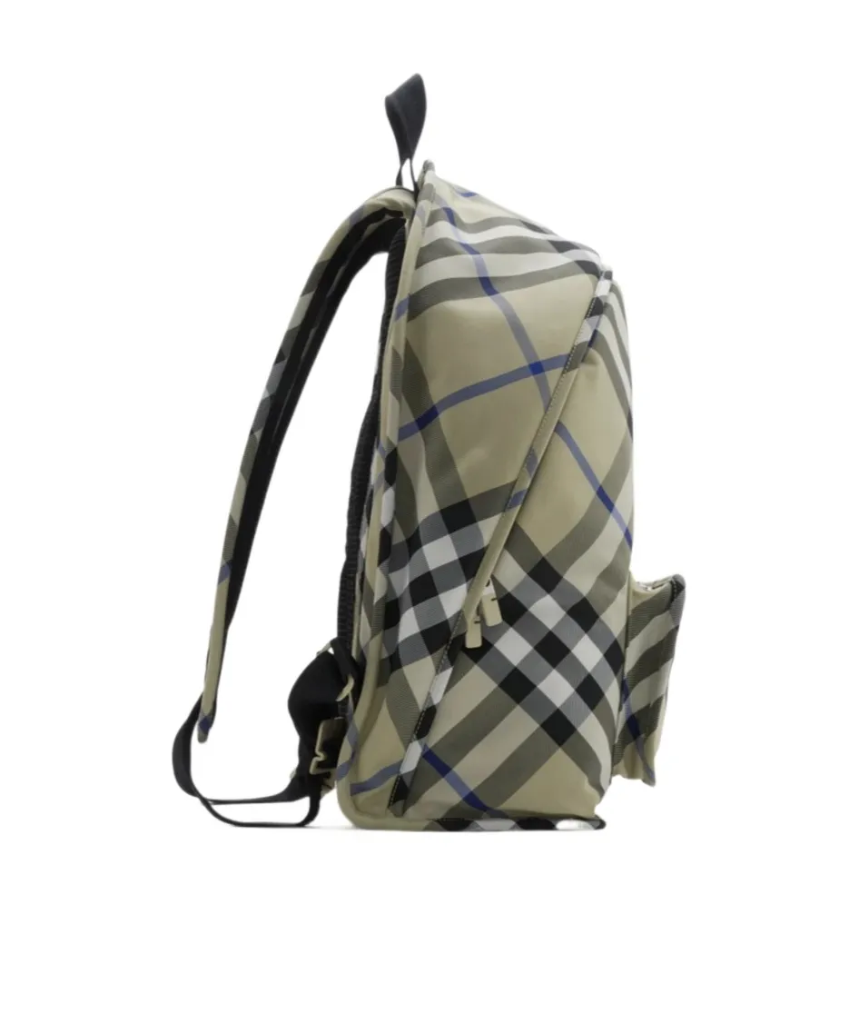 Check-Printed Zipped Backpack