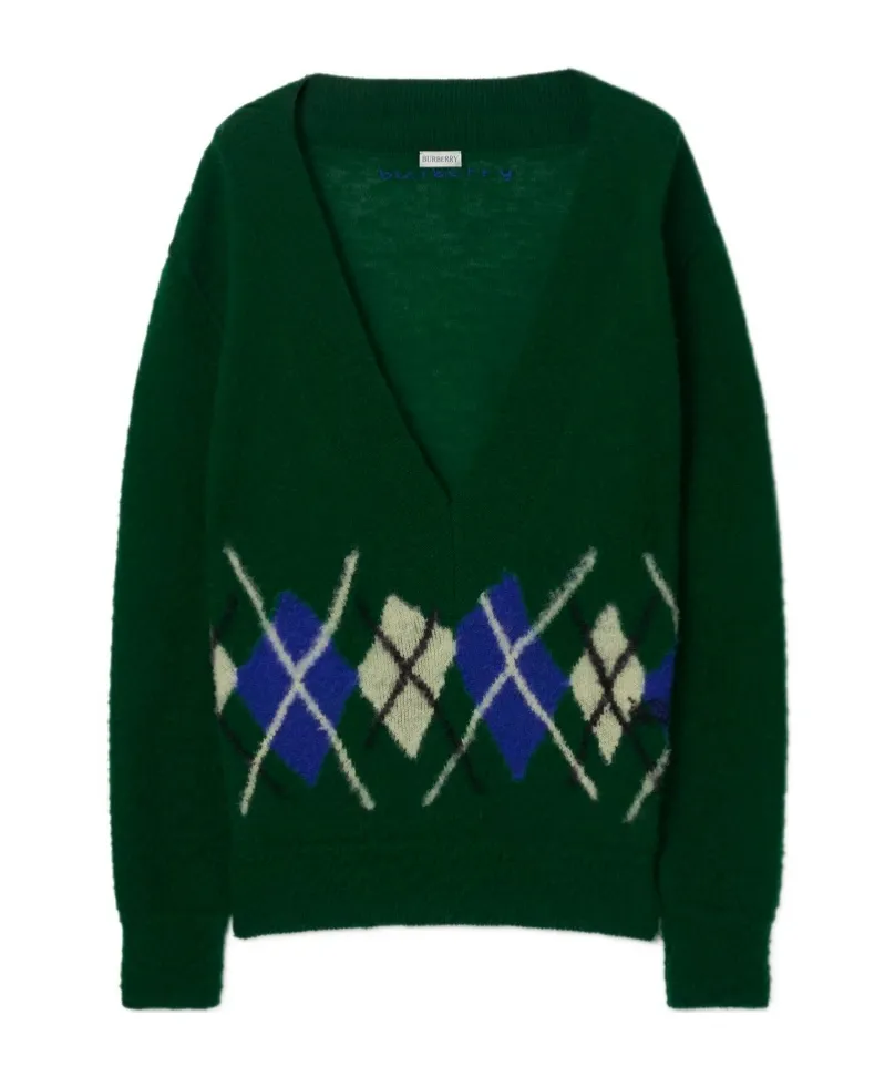 Argyle-Knit Wool Jumper