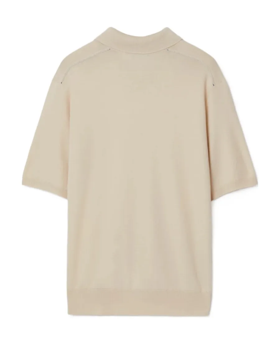 V-Neck Wool Polo Shirt
