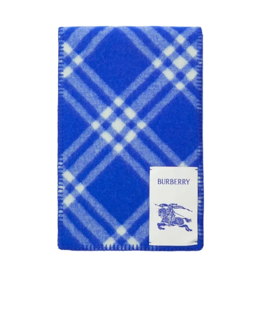 Logo Patch Checked Scarf