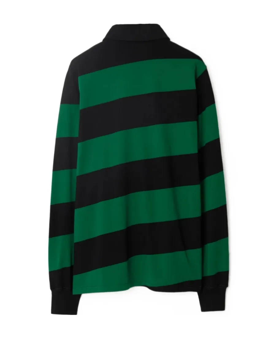 Striped Long-Sleeved Polo Shirt