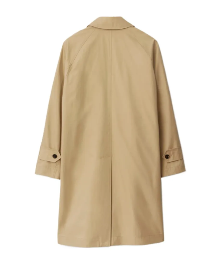 Reversible Check-Printed Buttoned Car Coat