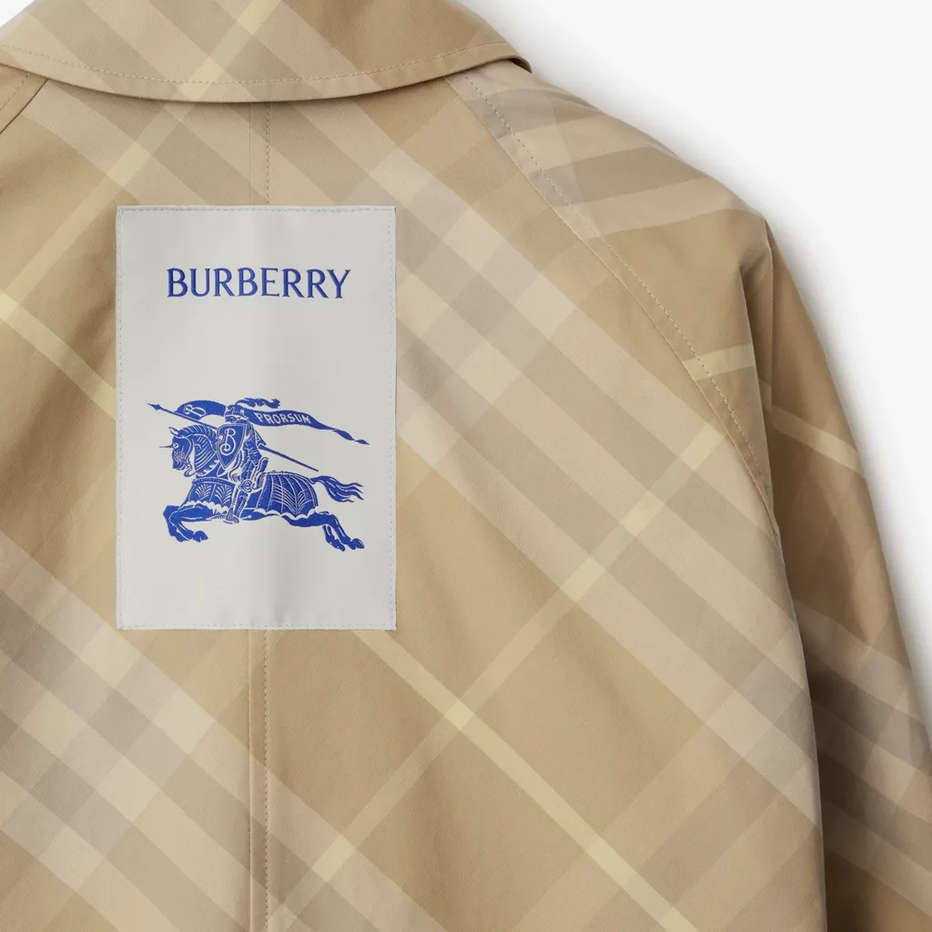 Reversible Check-Printed Buttoned Car Coat