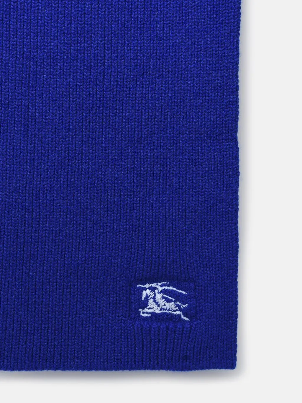 Logo Embroidered Ribbed-Knit Scarf