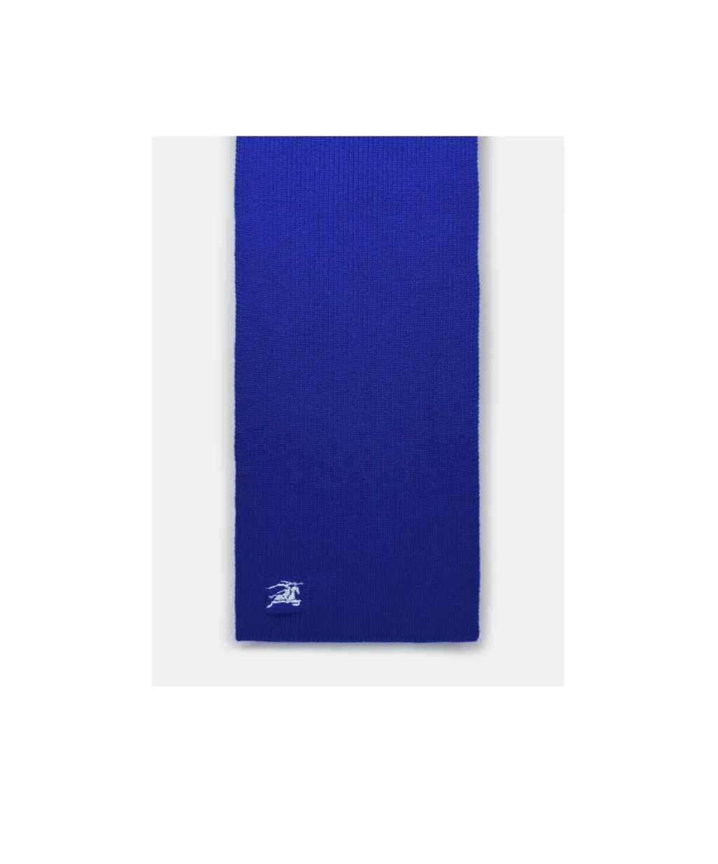 Logo Embroidered Ribbed-Knit Scarf