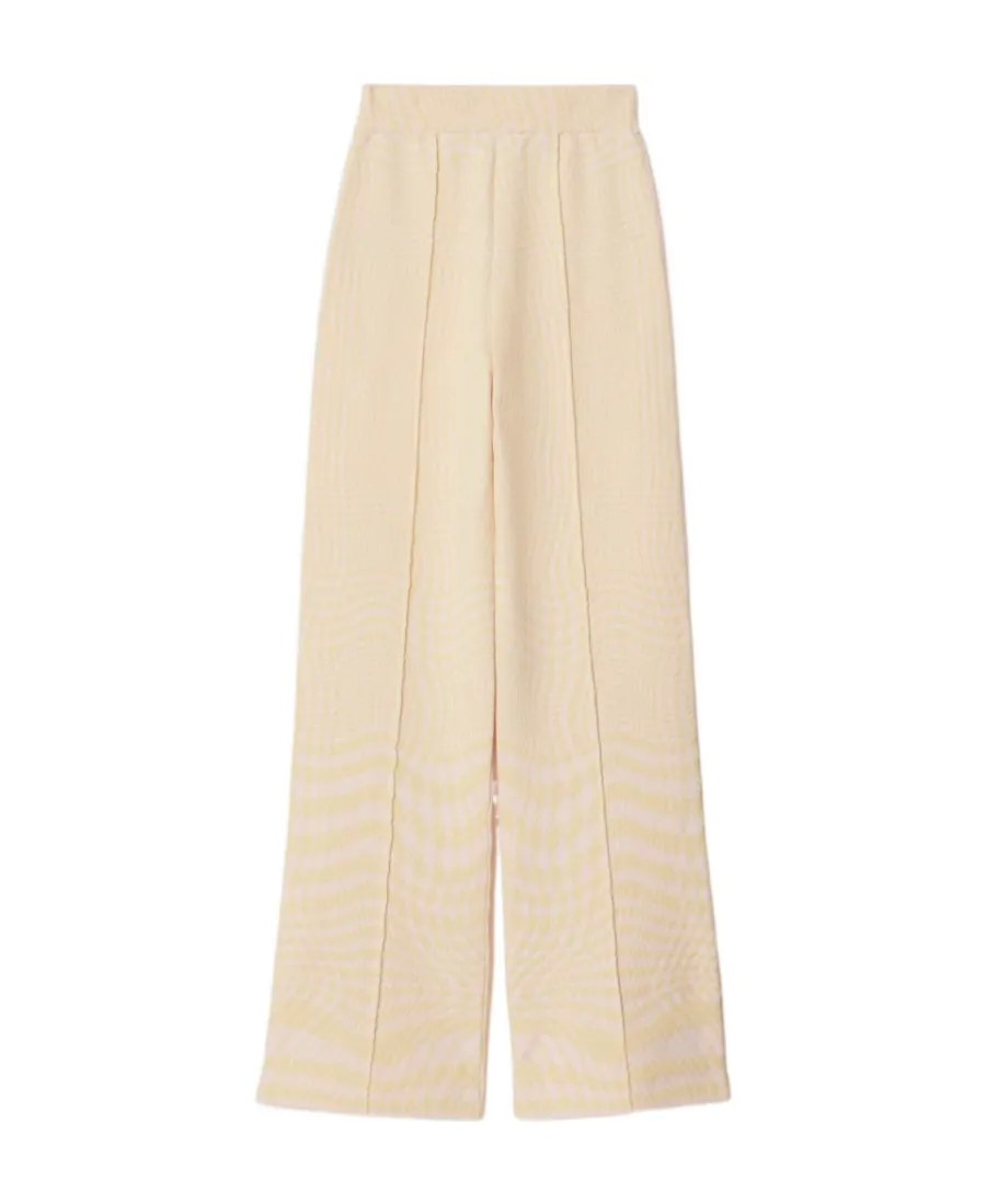 Houndstooth Jacquard High-Waisted Trousers