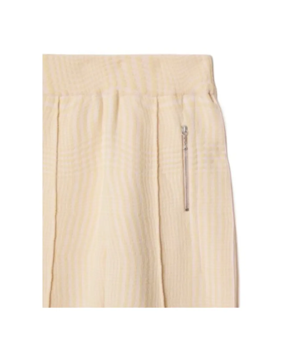 Houndstooth Jacquard High-Waisted Trousers