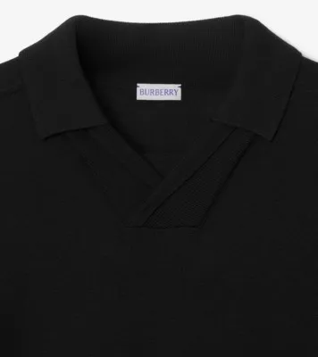 V-Neck Wool Polo Shirt