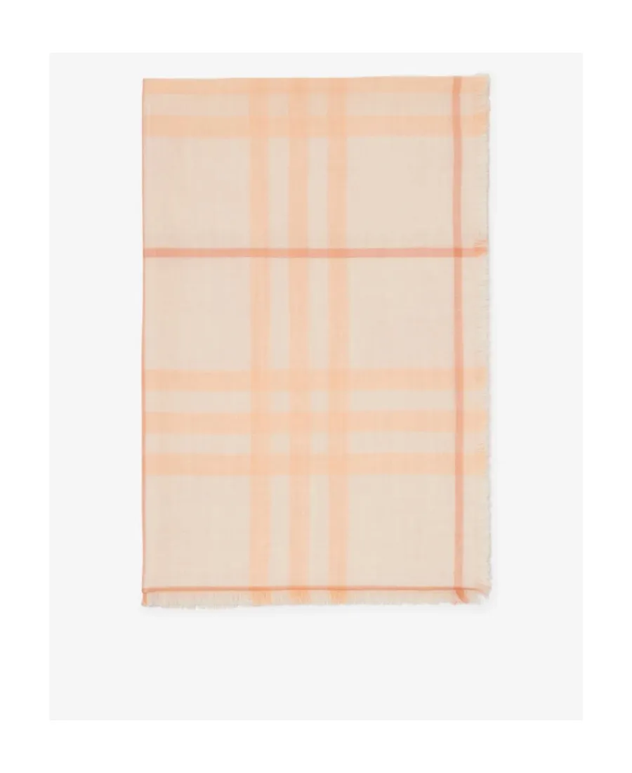 Checkered Reversible Frayed-Edge Scarf