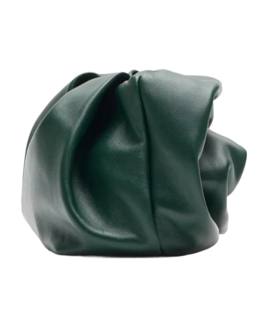 Rose Draped Leather Clutch Bag