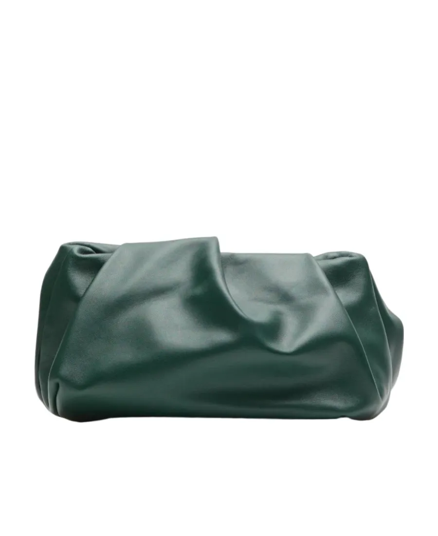 Rose Draped Leather Clutch Bag