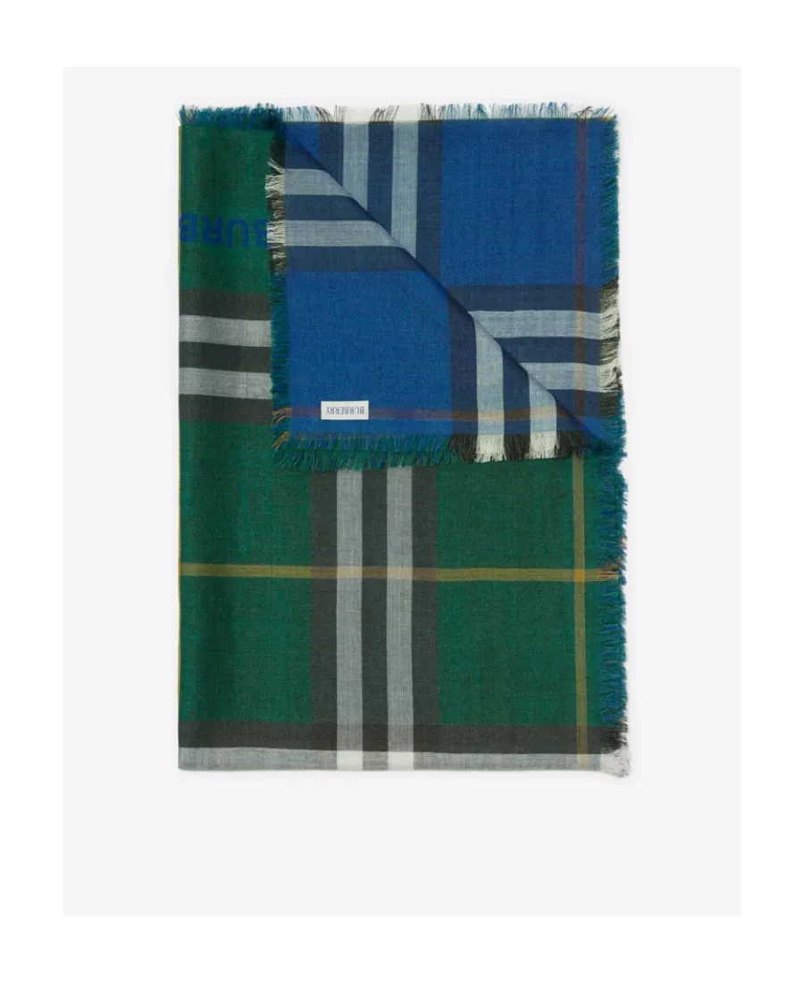Vintage-Check Frayed-Edge Scarf