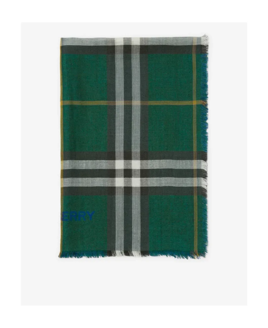 Vintage-Check Frayed-Edge Scarf