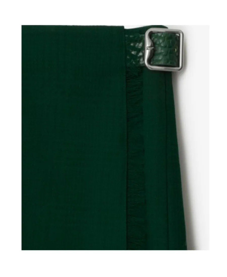 Pleated Frayed-Edge Mini Skirt