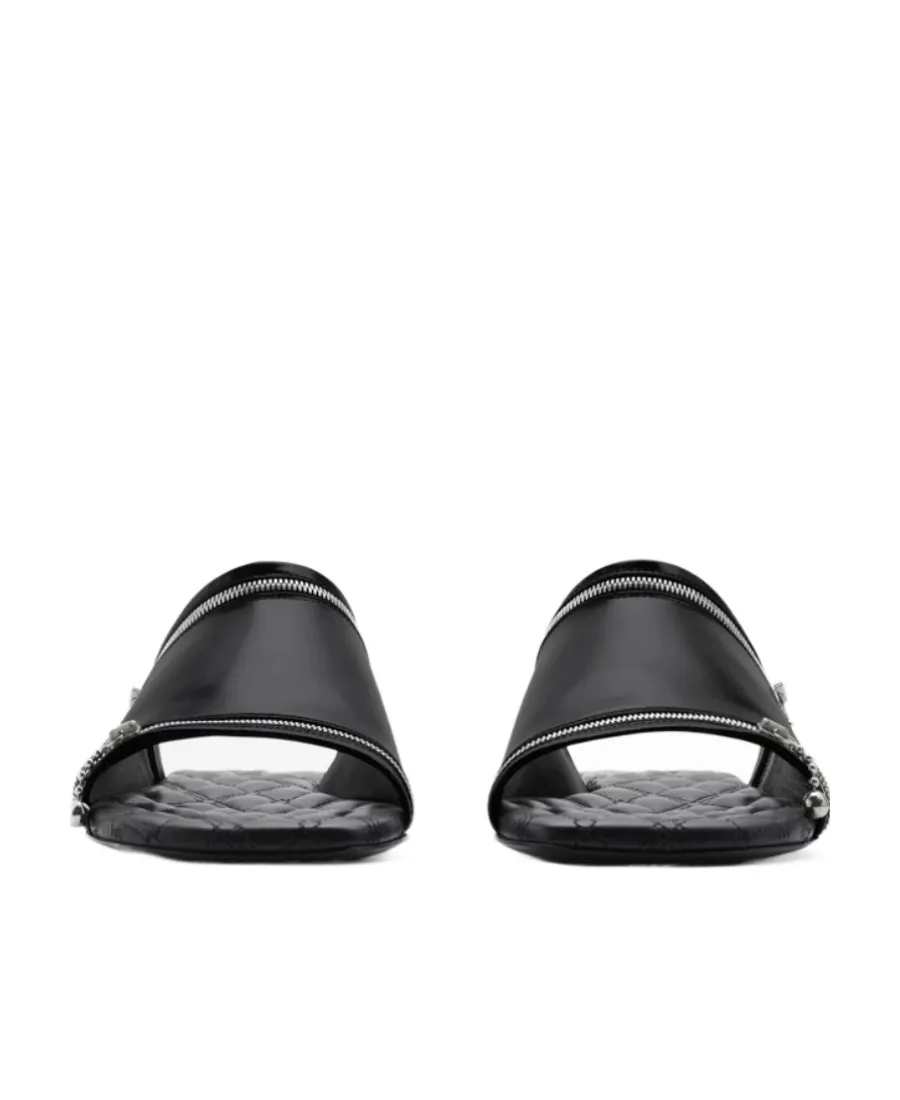 Decorative-Zip Slip-On Sandals