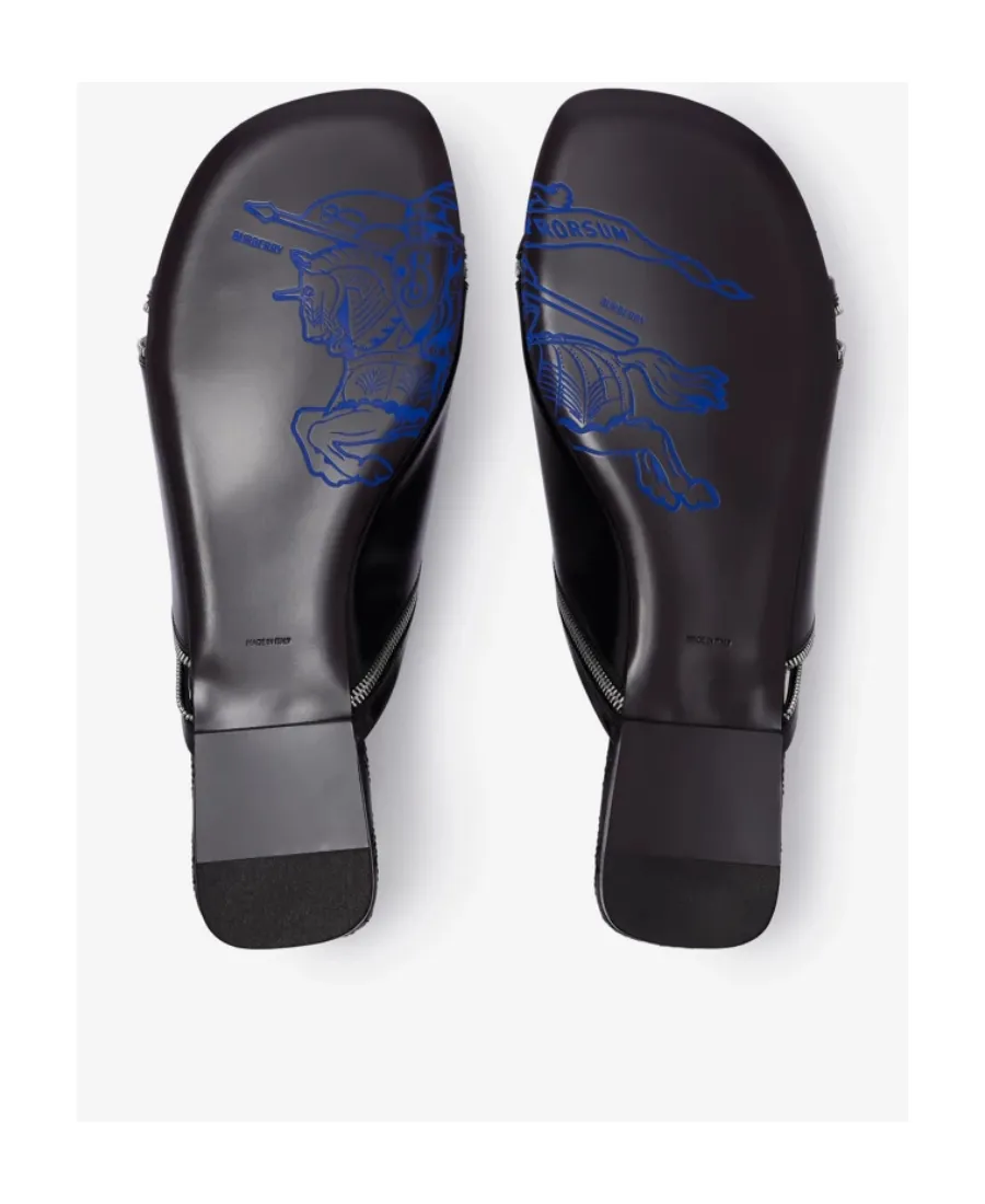 Decorative-Zip Slip-On Sandals