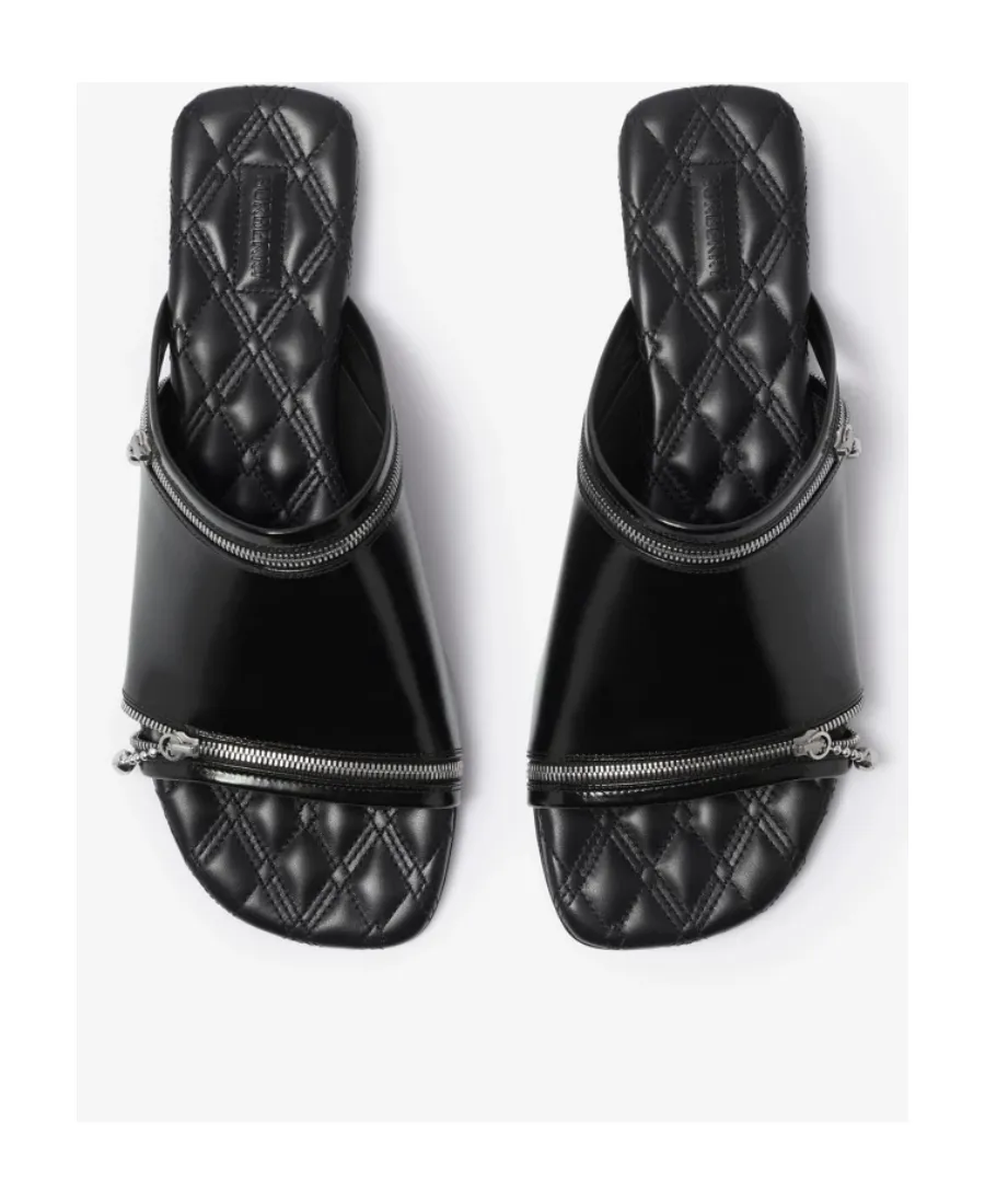 Decorative-Zip Slip-On Sandals