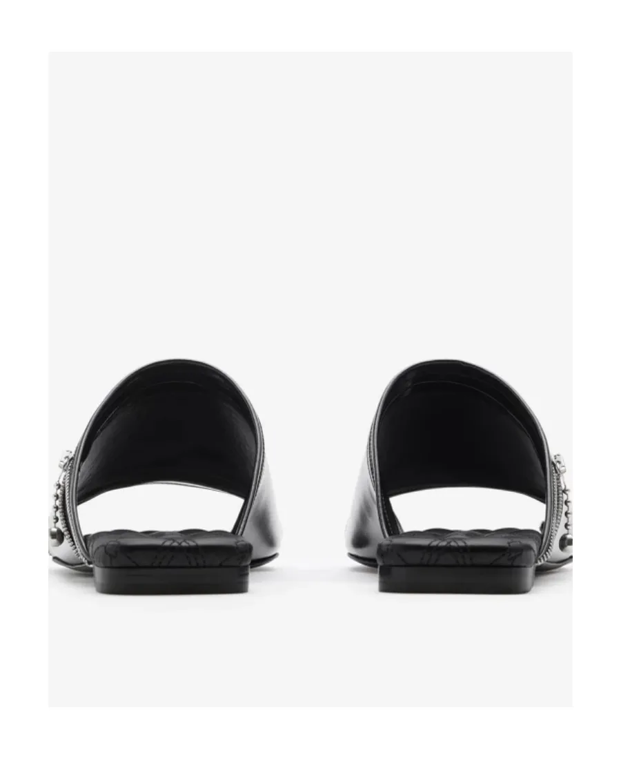 Decorative-Zip Slip-On Sandals