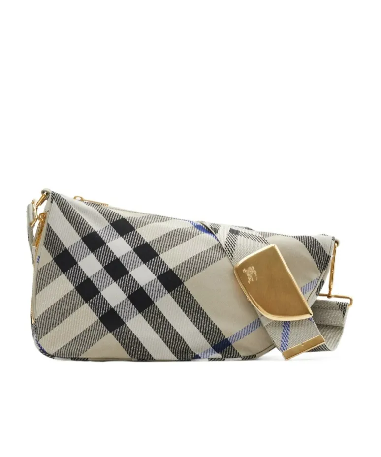Medium Shield Checked Messenger Bag
