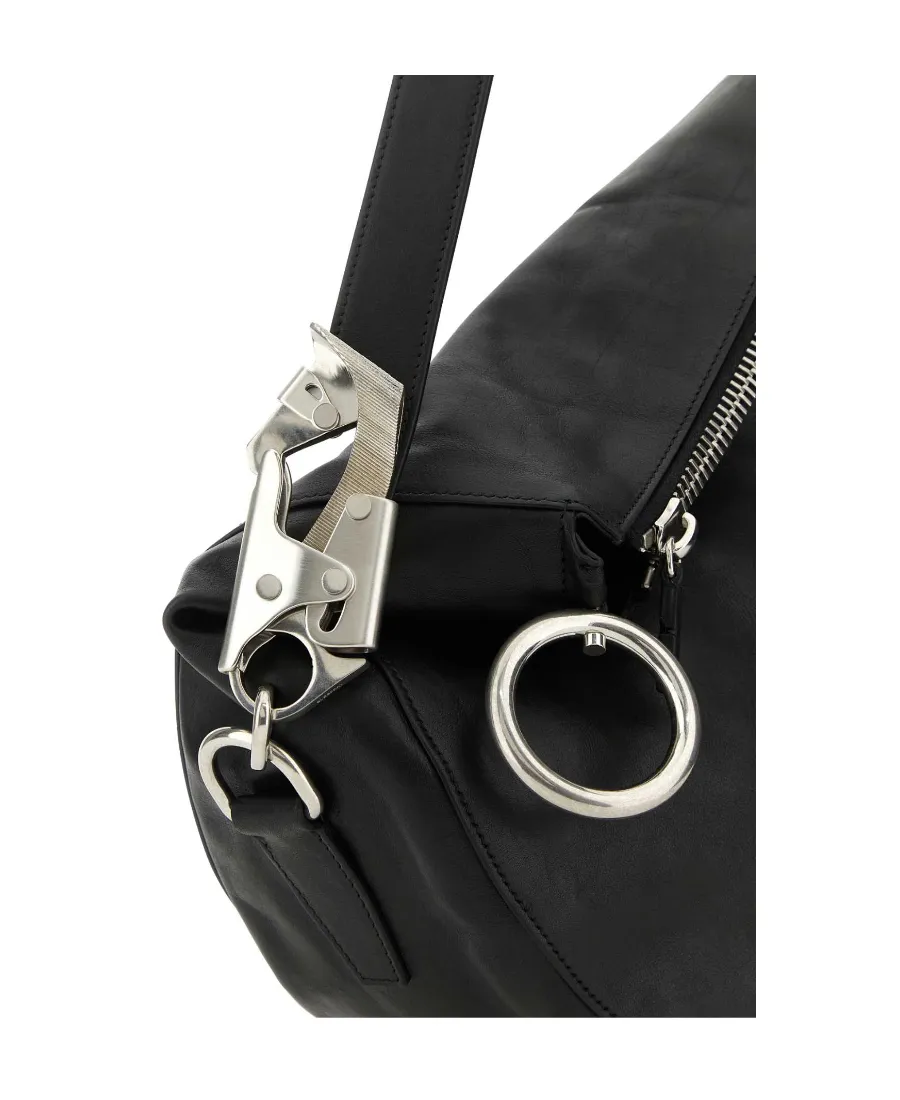 Ring Detailed Zipped Shoulder Bag