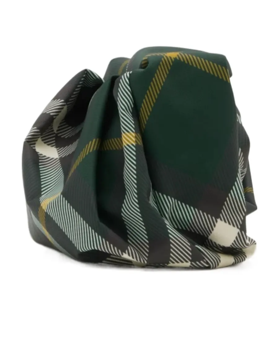 Rose Checkered Ruched Clutch Bag