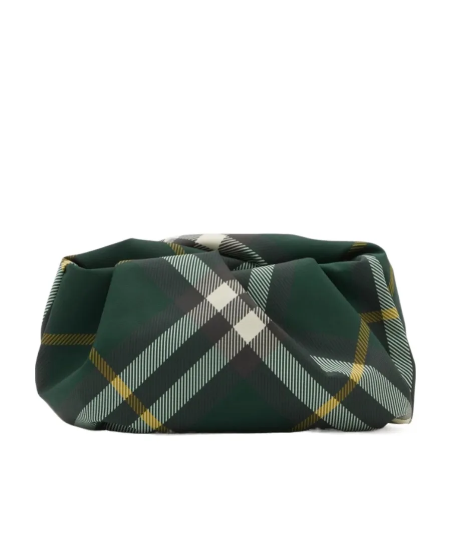 Rose Checkered Ruched Clutch Bag