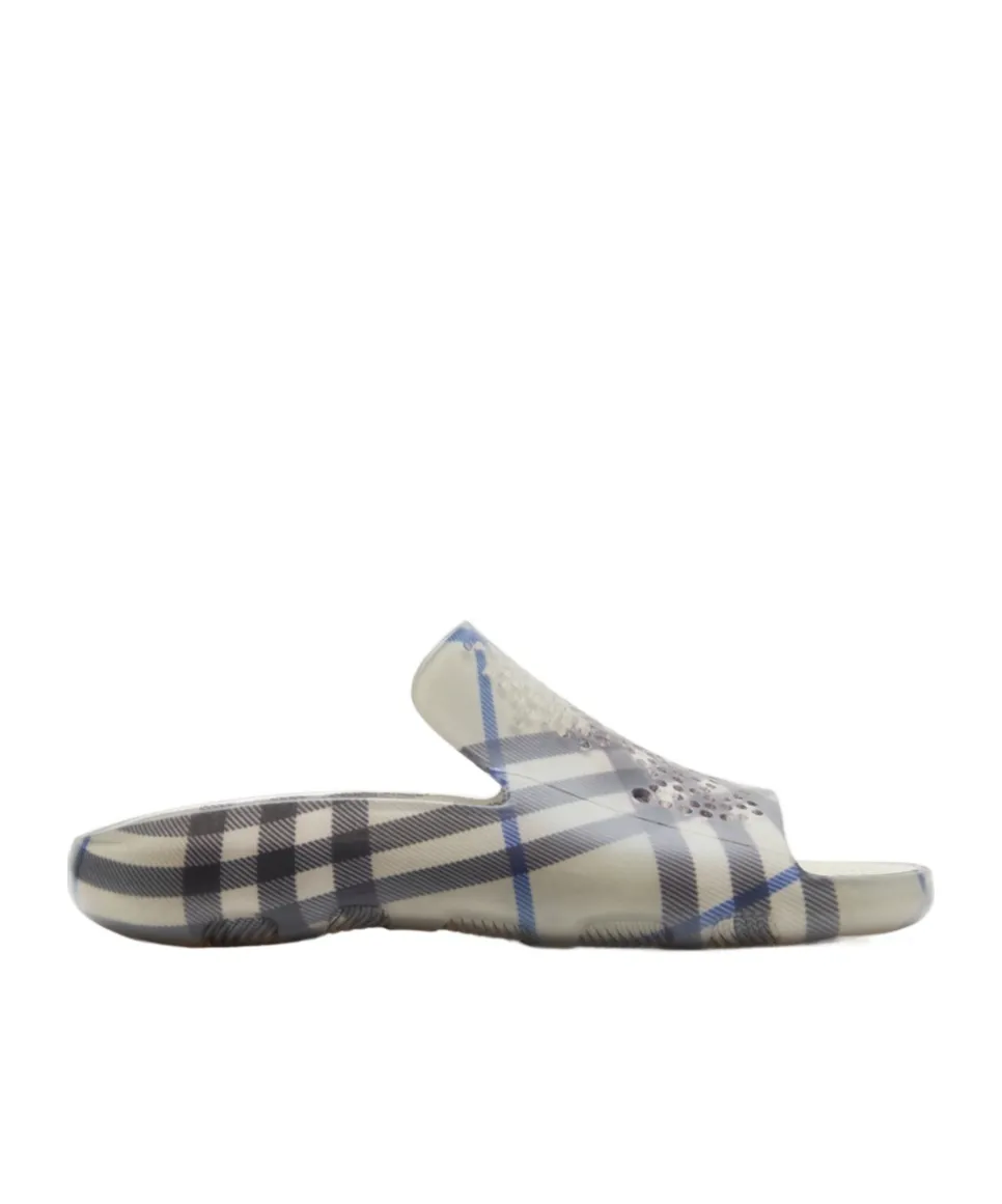 Stingray Checked Equestrian Knight Motif Slides