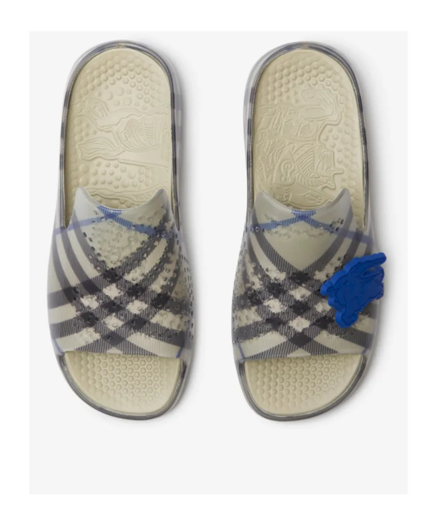Stingray Checked Equestrian Knight Motif Slides