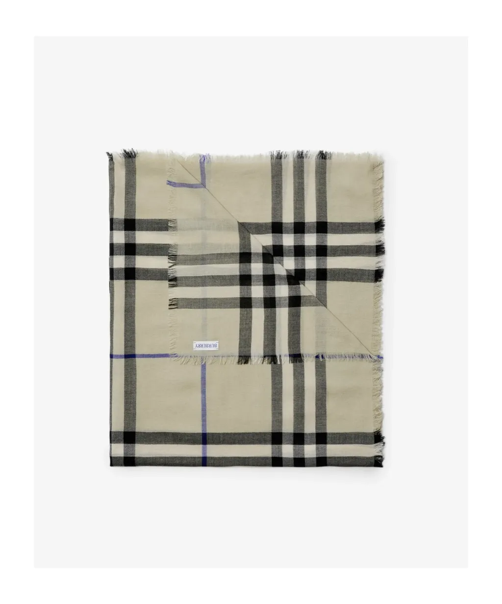 Vintage Checked Frayed-Edge Scarf