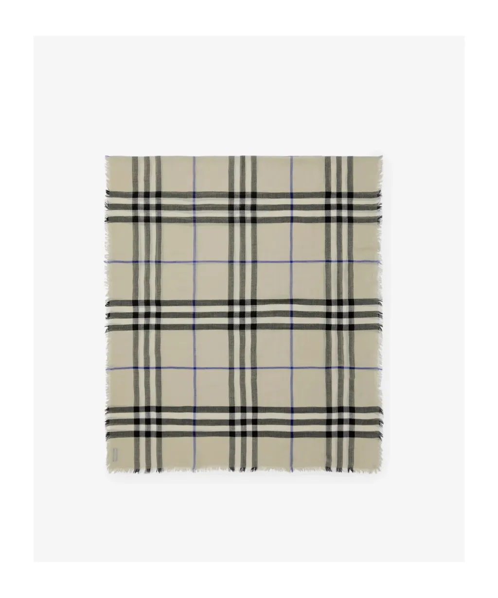 Vintage Checked Frayed-Edge Scarf