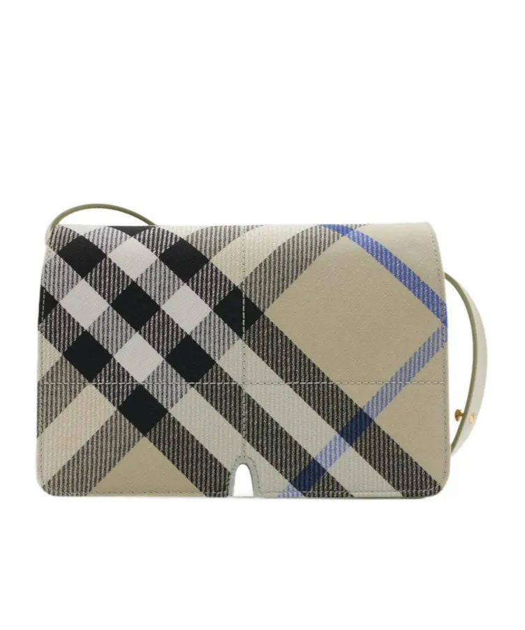Snip Checked Foldover-Top Shoulder Bag