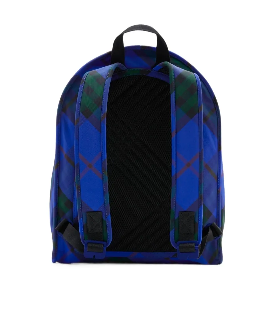 Shield Vintage Check-Printed Zipped Backpack