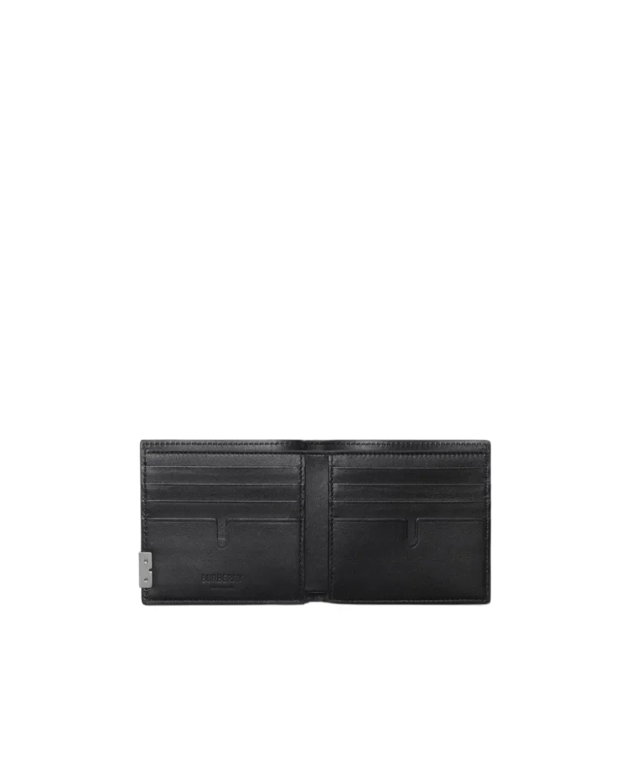 B Cut Bi-Fold Grained Texture Wallet