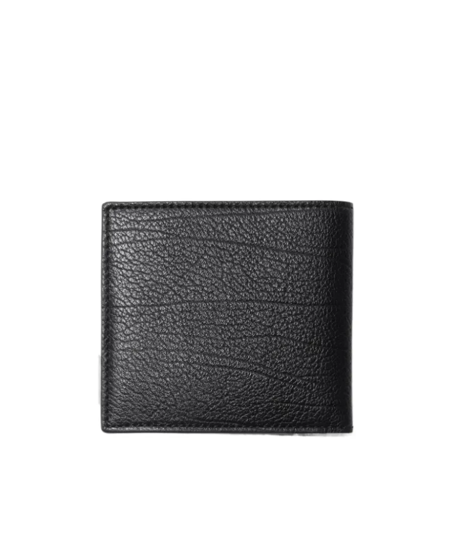 B Cut Bi-Fold Grained Texture Wallet