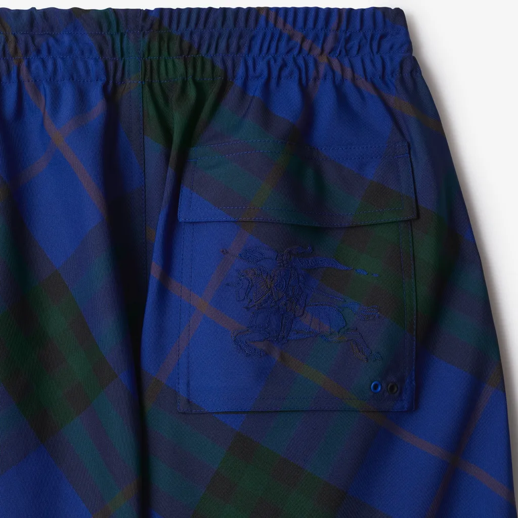 Ekd-Embroidered Straight-Leg Checkered Twill Trousers