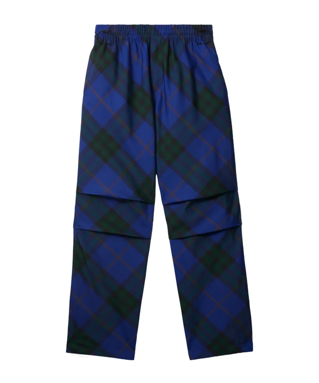 Ekd-Embroidered Straight-Leg Checkered Twill Trousers