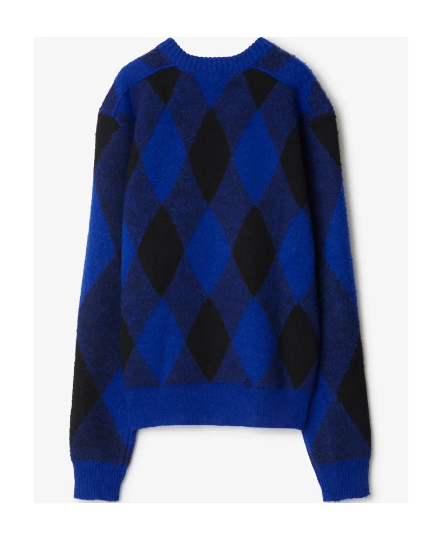 Logo-Intarsia Argyle Wool Jumper