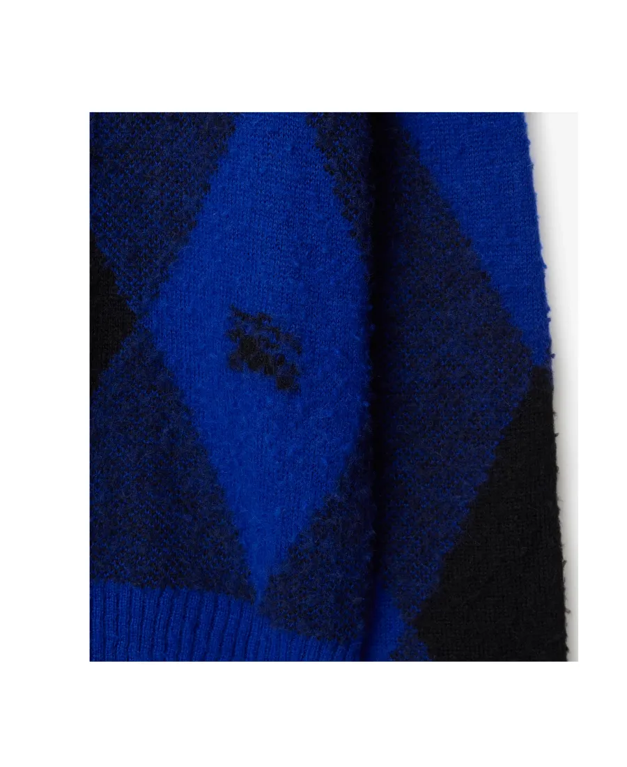 Logo-Intarsia Argyle Wool Jumper