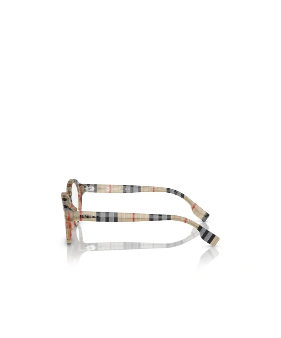 Checked Round-Frame Glasses