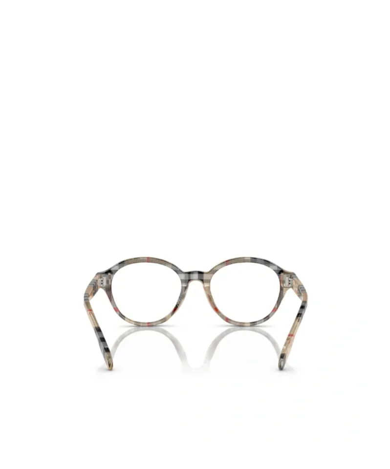Checked Round-Frame Glasses
