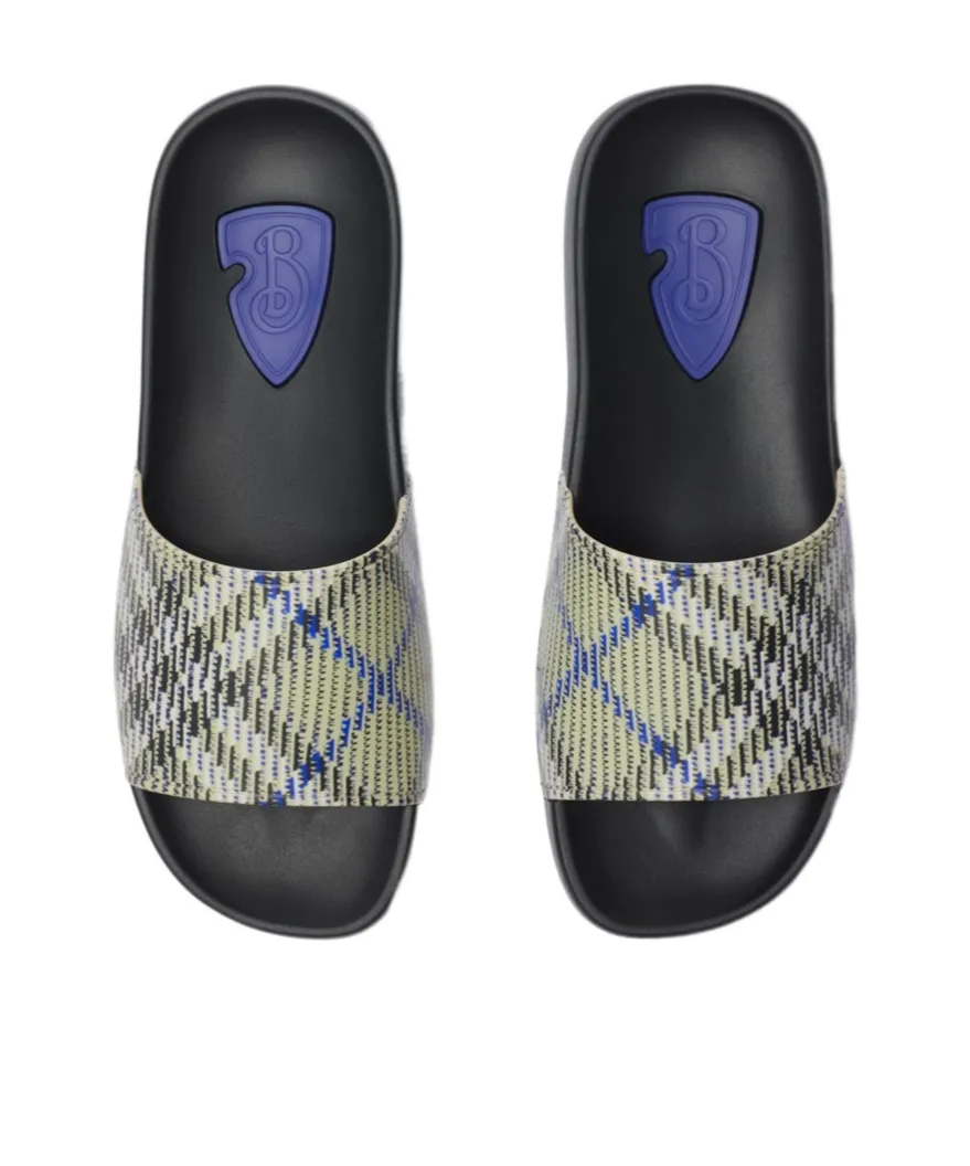 Vintage Check Pattern Slip-On Slides