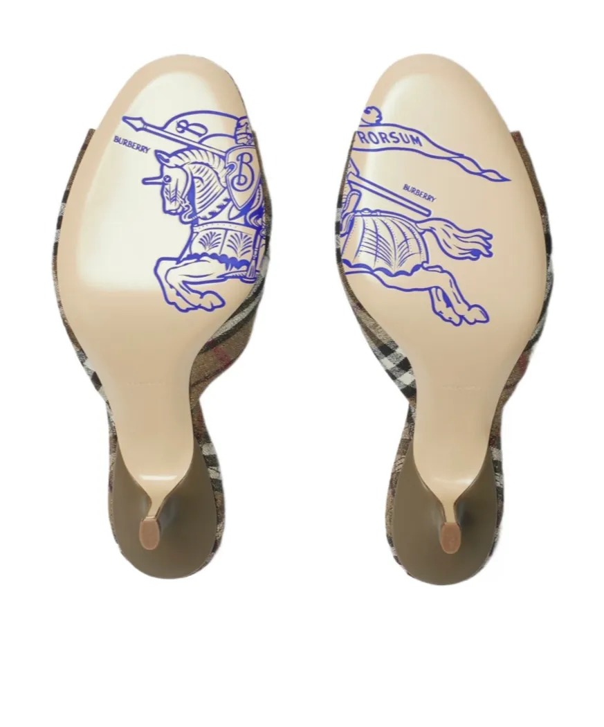 Checked Slip-On Mules