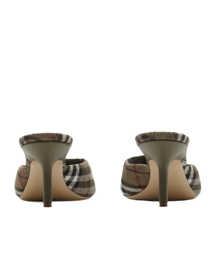 Checked Slip-On Mules